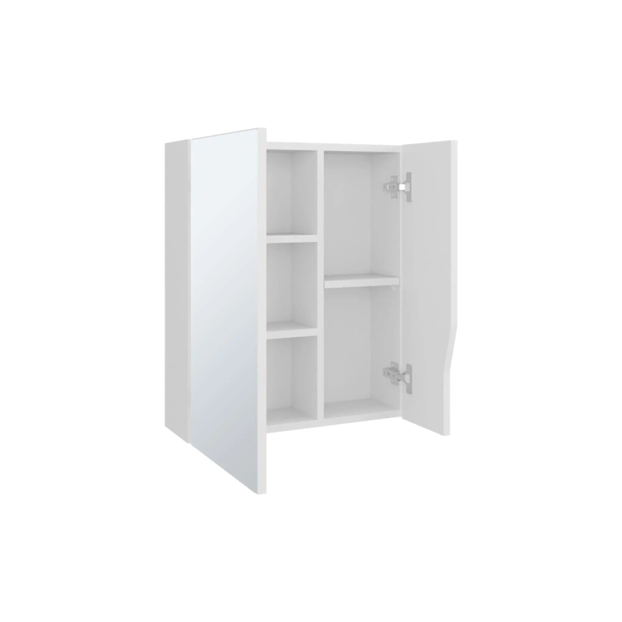 7" White Wood Floating Double Door Bathroom Vanity And Medicine Cabinet With Mirror Homeroots Bed & Bath