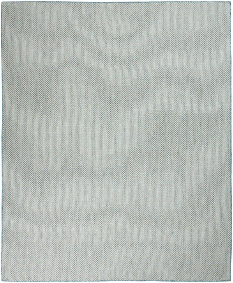 7' X 10' Aqua And Ivory Indoor Outdoor Area Rug Homeroots Outdoor