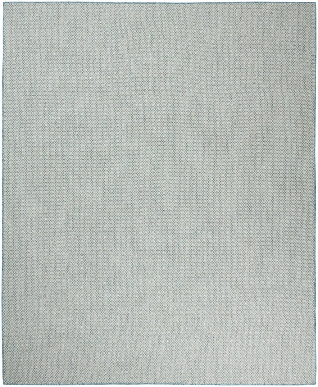 7' X 10' Aqua And Ivory Indoor Outdoor Area Rug Homeroots Outdoor