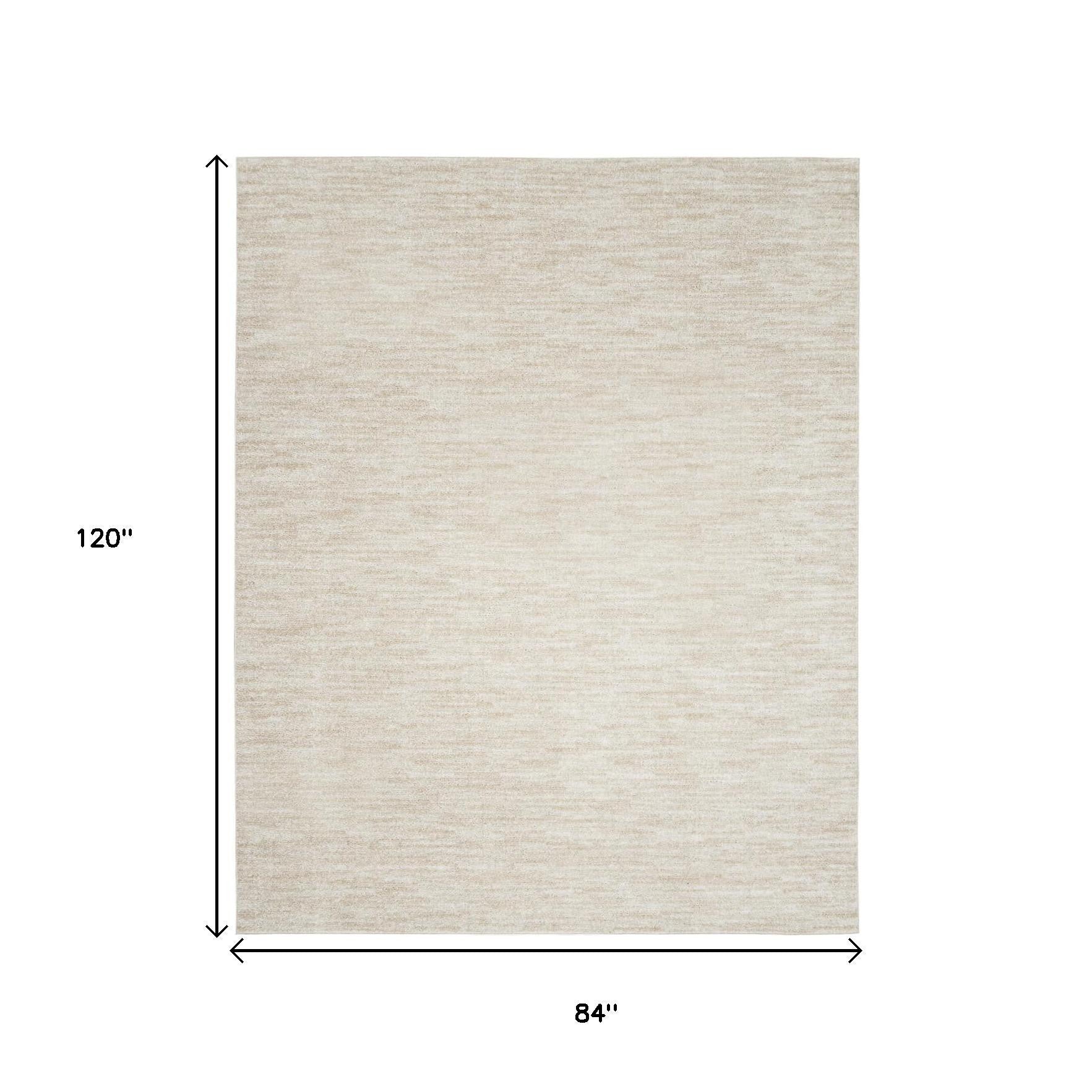7' X 10' Beige And Ivory Indoor Outdoor Area Rug - GreatEagleInc