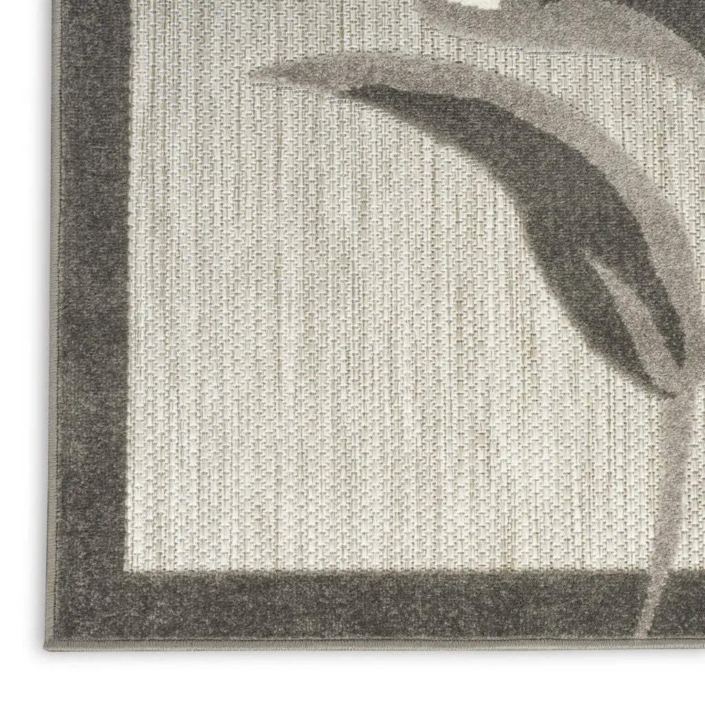 7' X 10' Beige Floral Non Skid Indoor Outdoor Area Rug Homeroots Outdoor