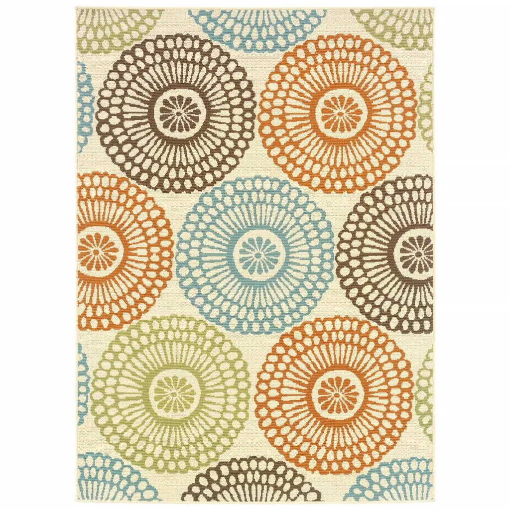 7' X 10' Beige Indoor Outdoor Area Rug Homeroots Outdoor