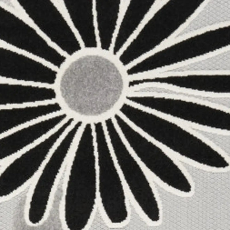 7' X 10' Black And White Floral Stain Resistant Non Skid Area Rug Homeroots Outdoor