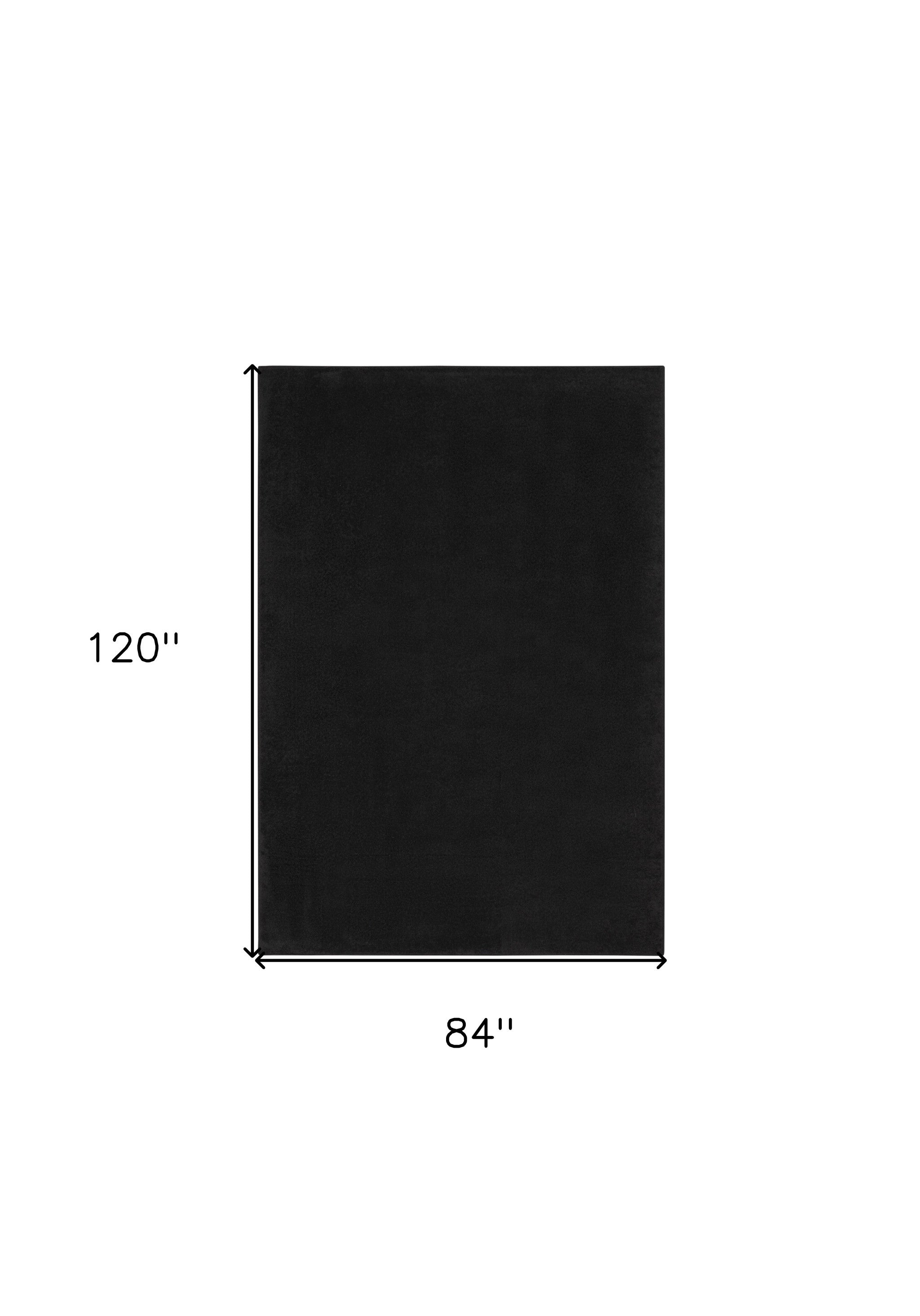 7' X 10' Black Indoor Outdoor Area Rug - GreatEagleInc