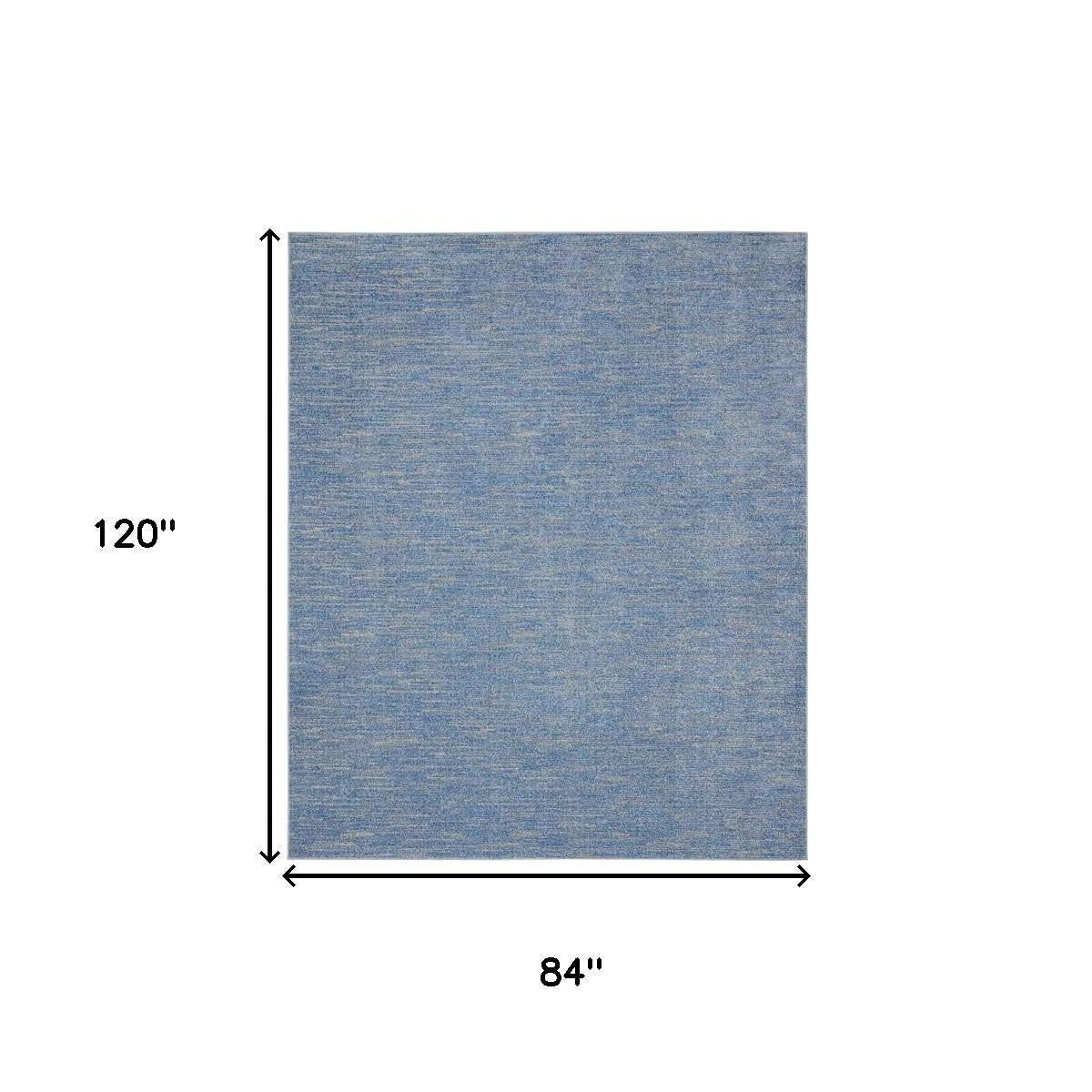 7' X 10' Blue And Gray Indoor Outdoor Area Rug - GreatEagleInc