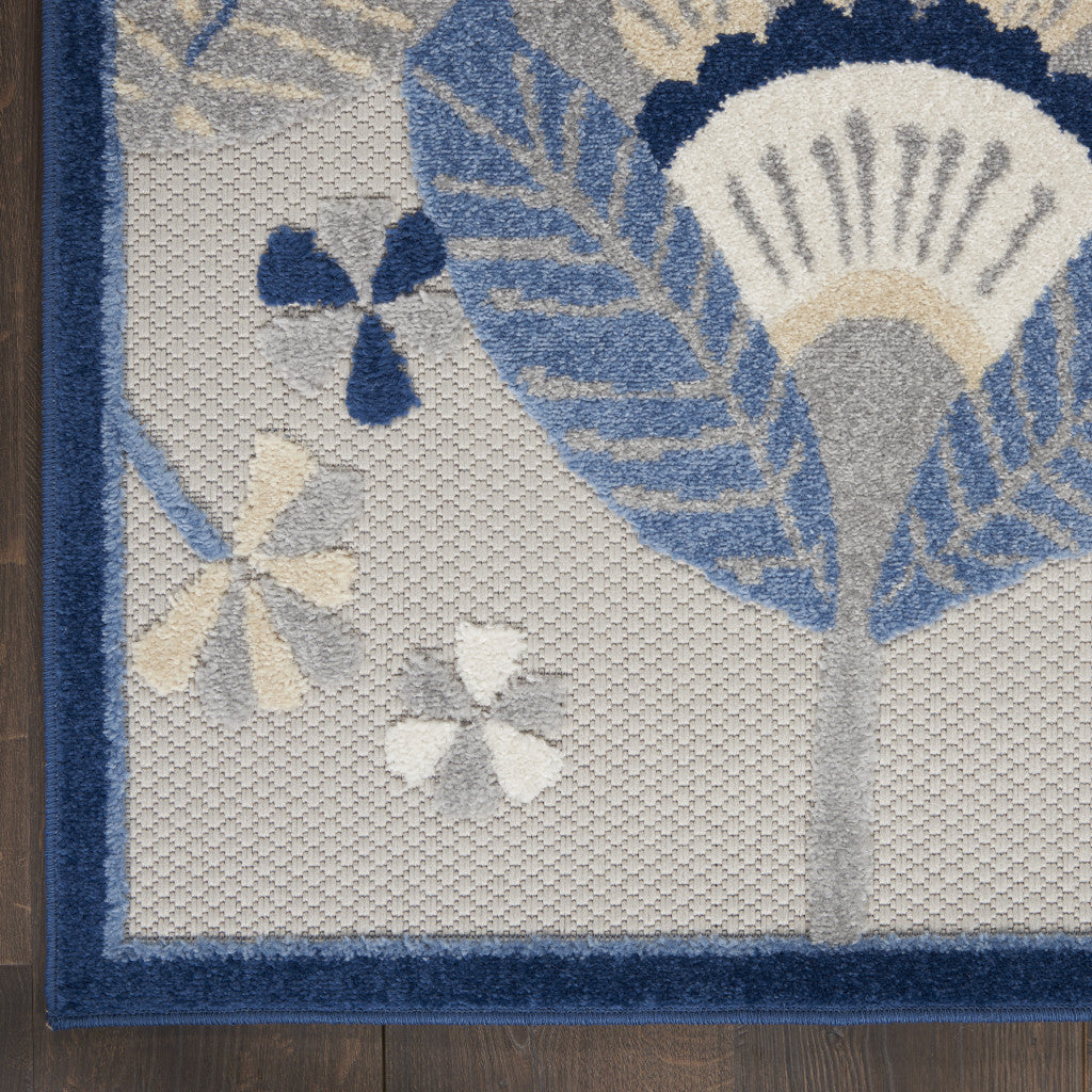 7' X 10' Blue And Gray Indoor Outdoor Area Rug Homeroots Outdoor