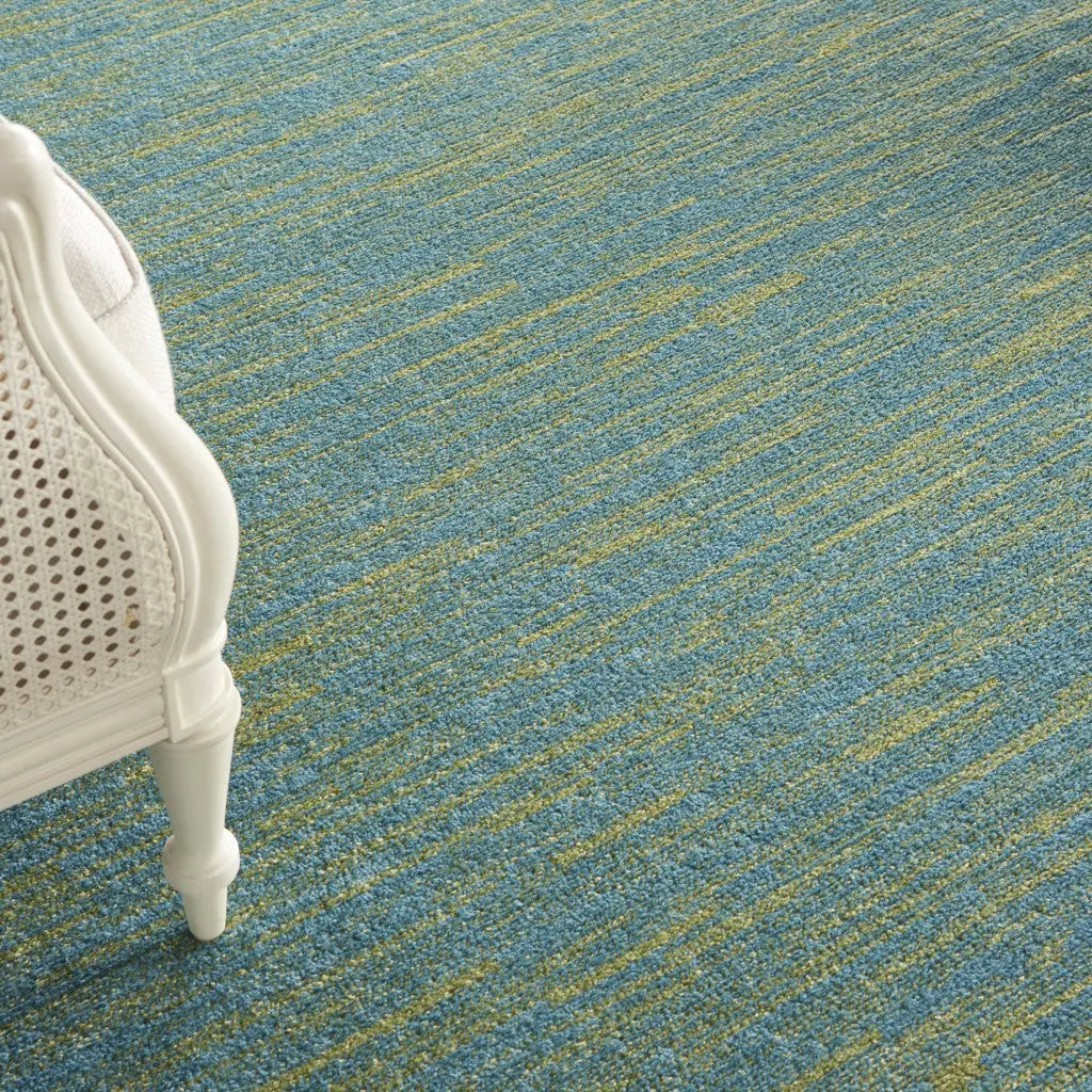 7' X 10' Blue And Green Indoor Outdoor Area Rug - GreatEagleInc