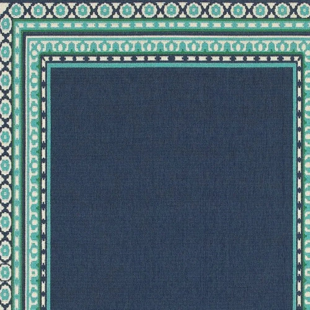 7' X 10' Blue and Green Indoor Outdoor Area Rug Homeroots Outdoor