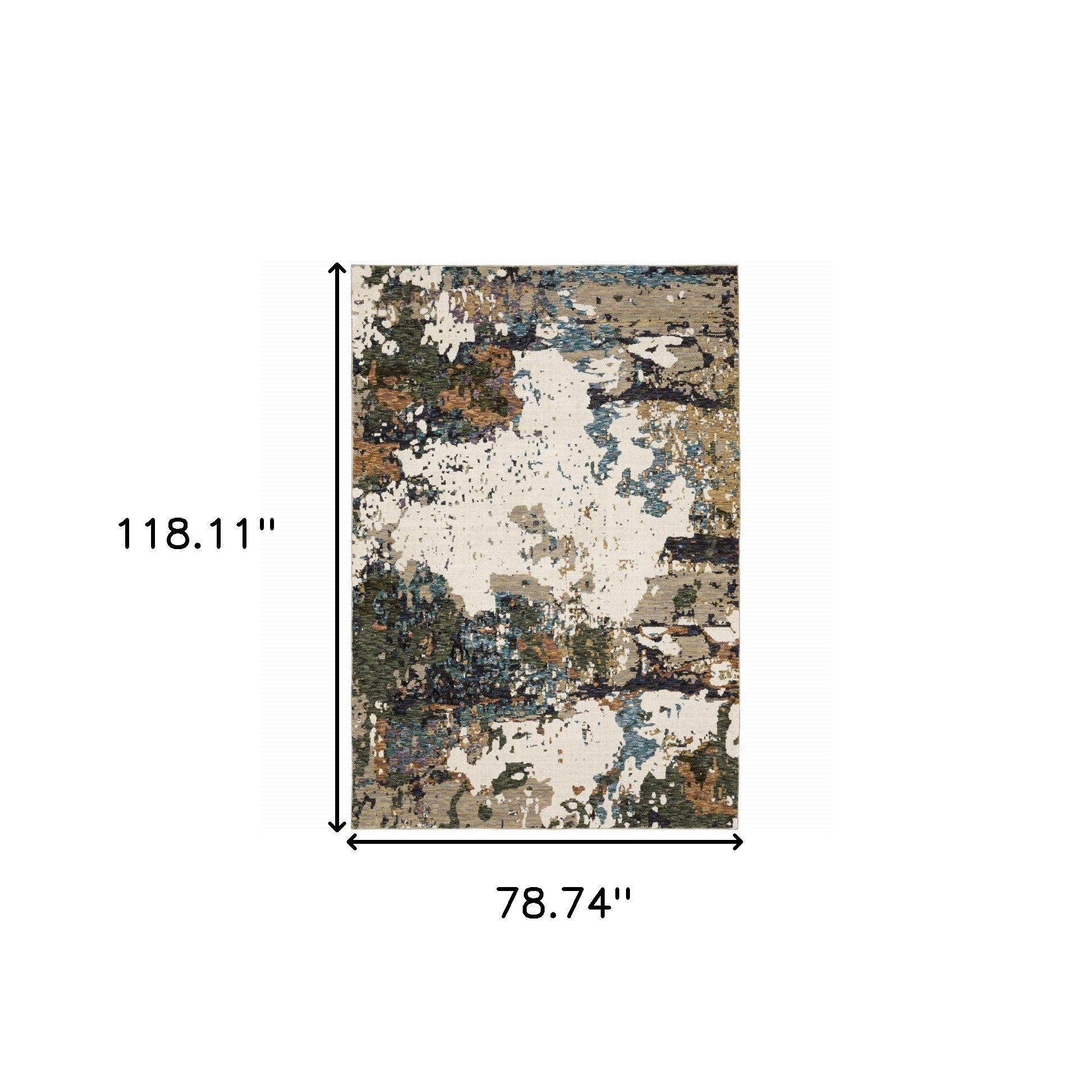 7' X 10' Blue and Ivory Abstract Power Loom Area Rug Homeroots Home Decor