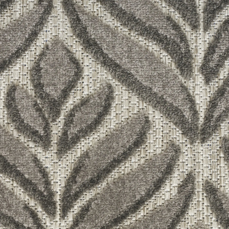 7' X 10' Charcoal Floral Stain Resistant Non Skid Area Rug Homeroots Outdoor
