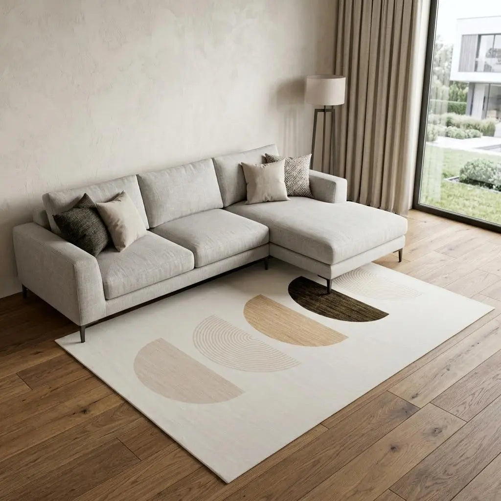 7' X 10' Cream Abstract Area Rug Homeroots Home Decor