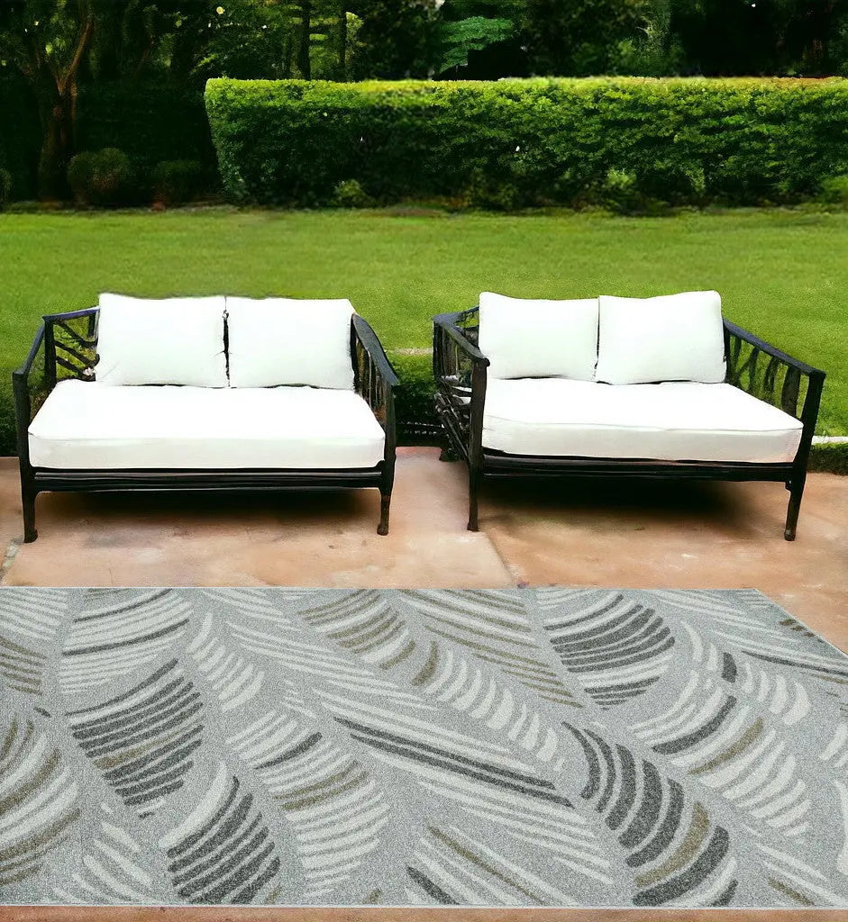 7' X 10' Gray Abstract Indoor Outdoor Area Rug Homeroots Outdoor