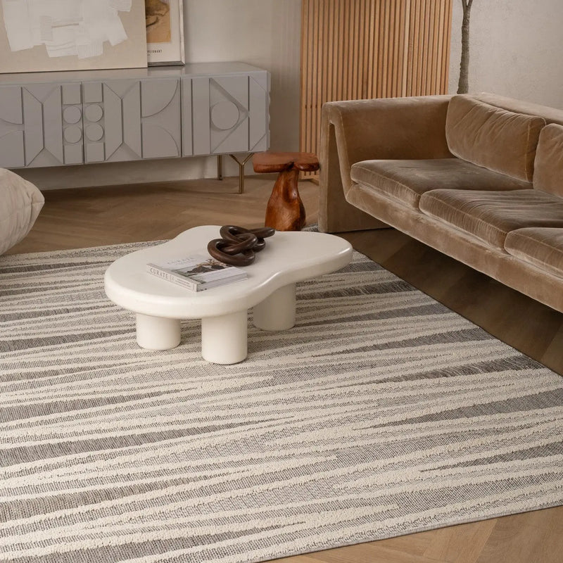7' X 10' Gray And Beige Abstract Area Rug Homeroots Home Decor