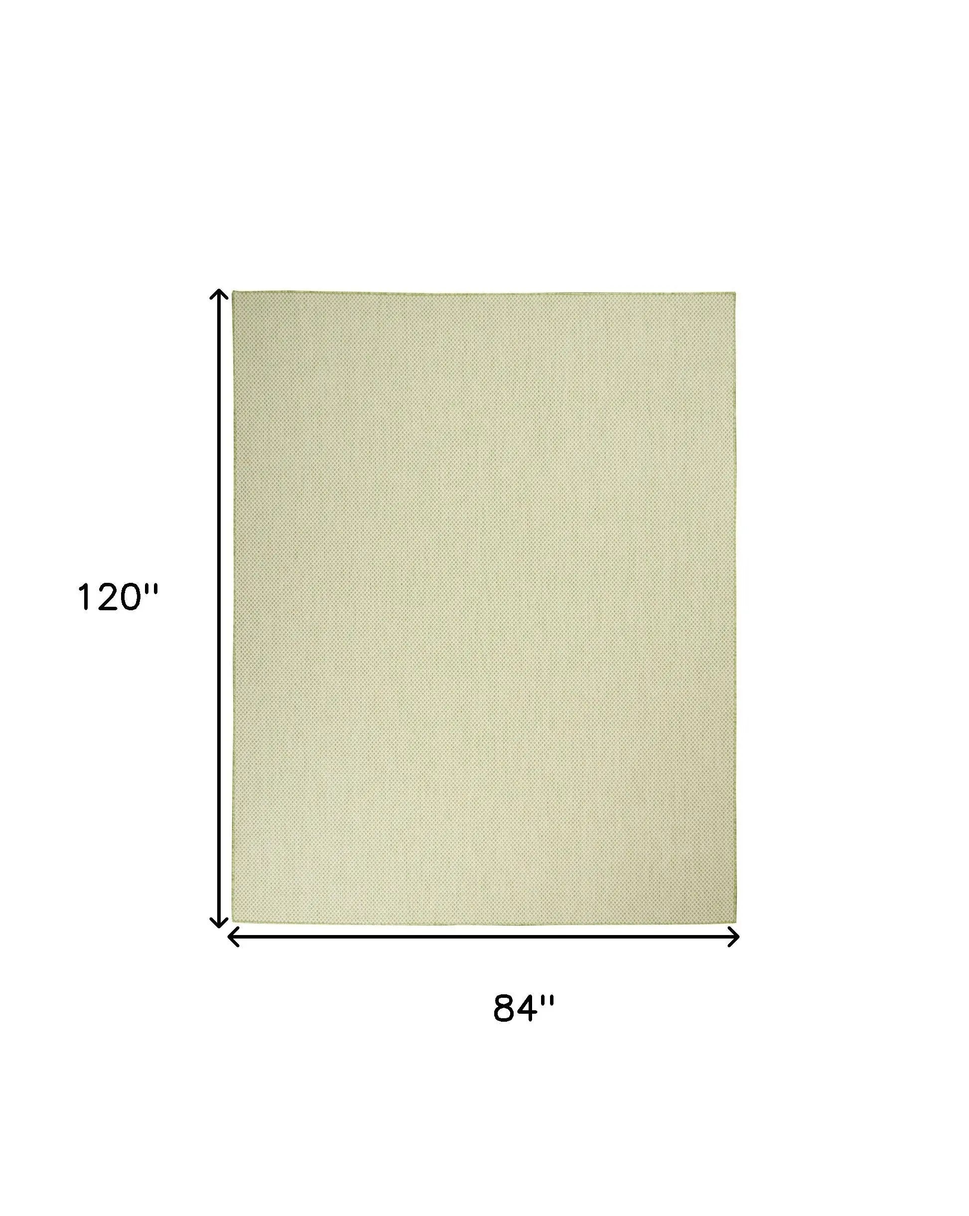 7' X 10' Green And Ivory Indoor Outdoor Area Rug Homeroots Outdoor