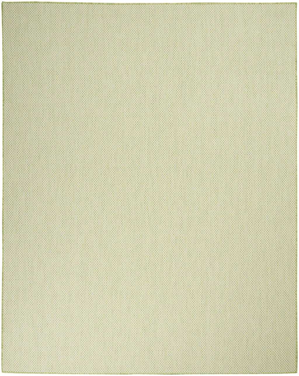 7' X 10' Green And Ivory Indoor Outdoor Area Rug Homeroots Outdoor