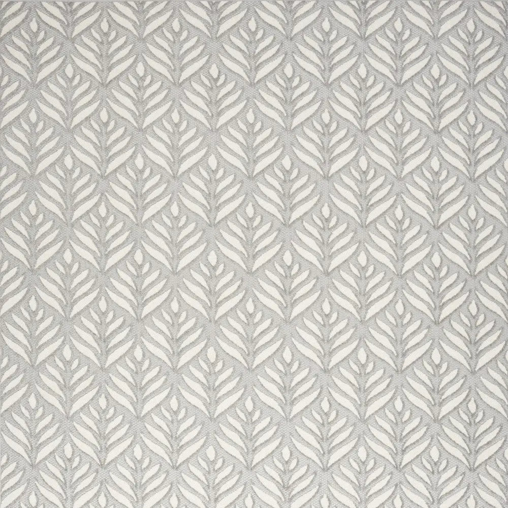 7' X 10' Grey Floral Stain Resistant Non Skid Area Rug Homeroots Outdoor