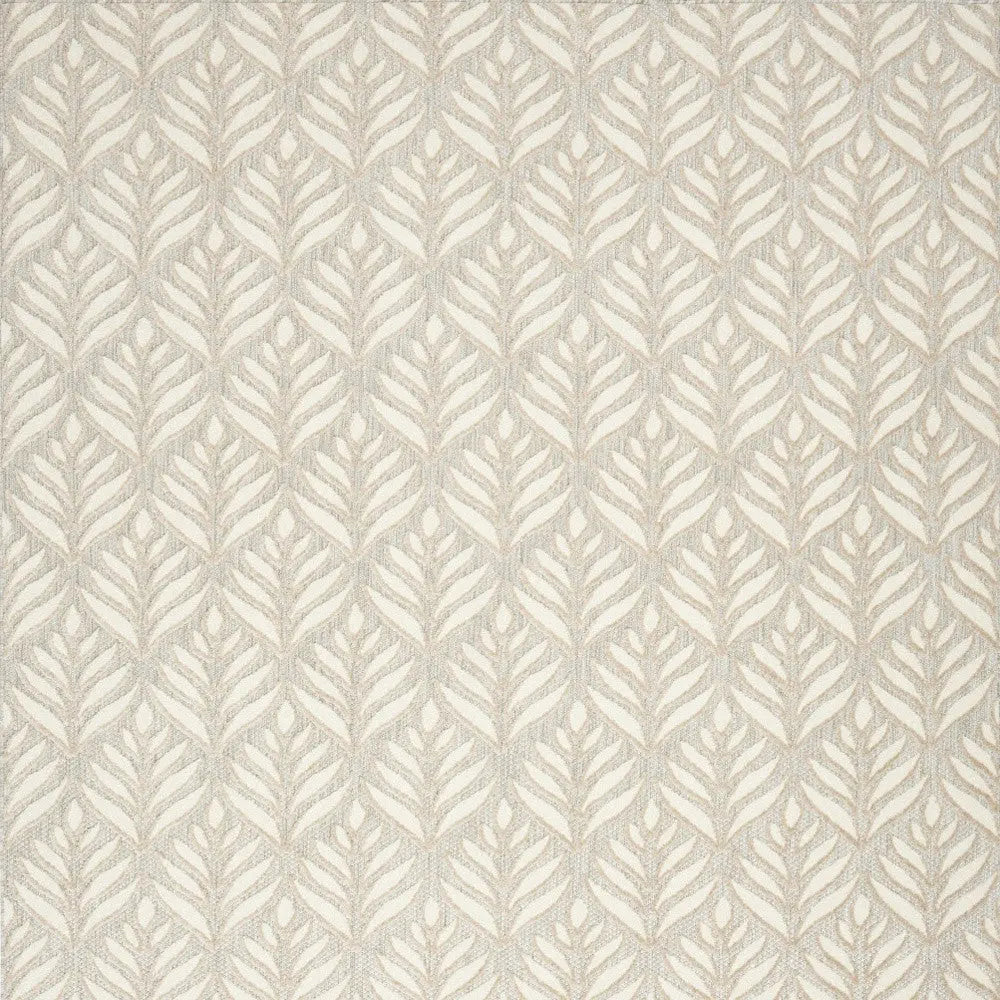 7' X 10' Ivory And Grey Floral Stain Resistant Non Skid Area Rug Homeroots Outdoor