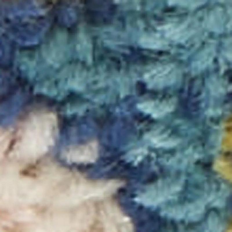 7' X 10' Ivory Tan and Blue Abstract Distressed Non Skid Area Rug Homeroots Home Decor