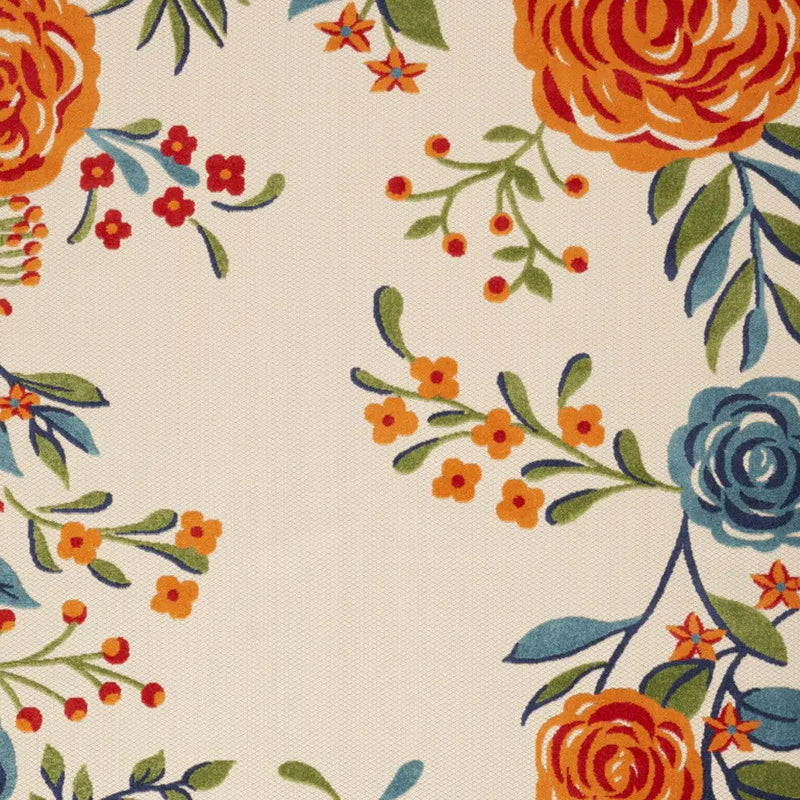 7' X 10' Multicolor Floral Stain Resistant Non Skid Area Rug Homeroots Outdoor