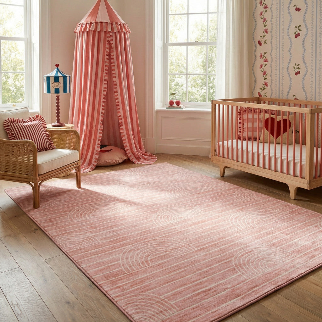 7' X 10' Pink Abstract Area Rug Homeroots Home Decor