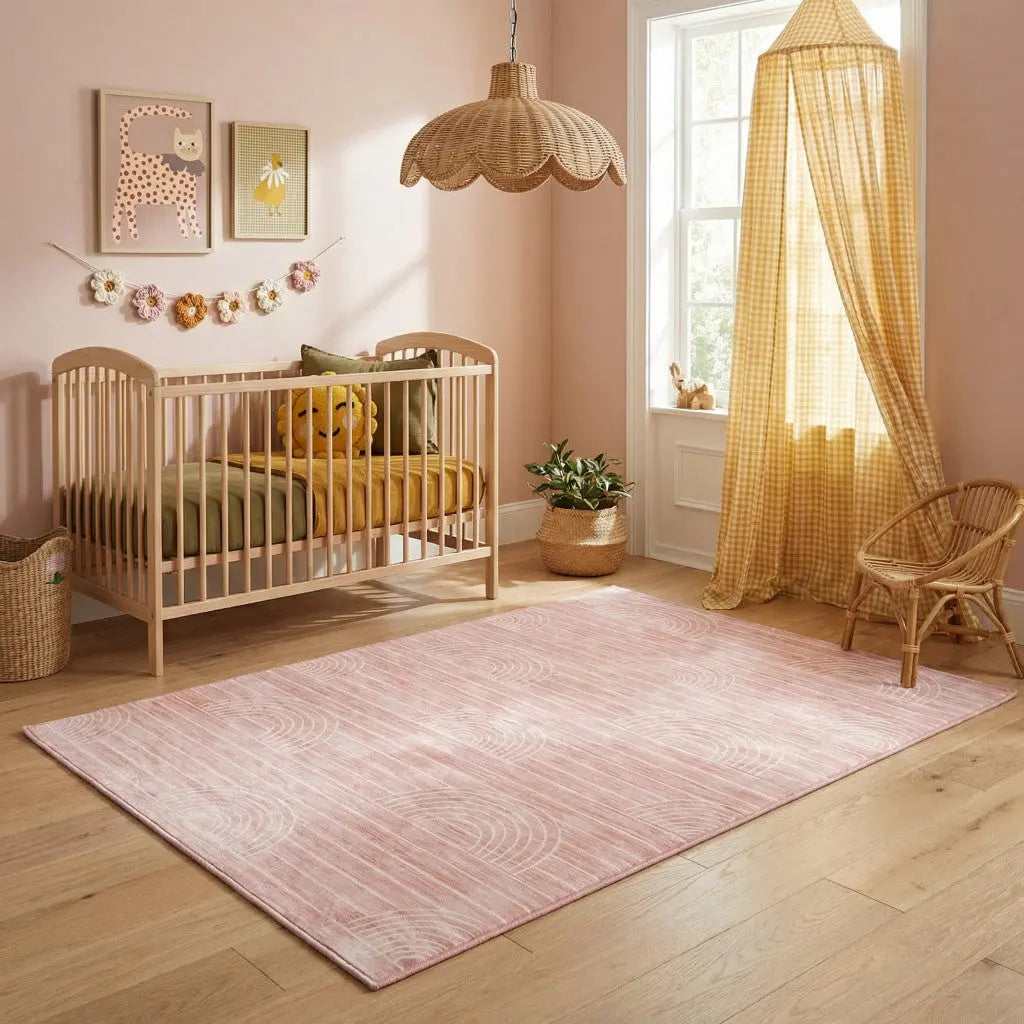 7' X 10' Pink Abstract Area Rug Homeroots Home Decor
