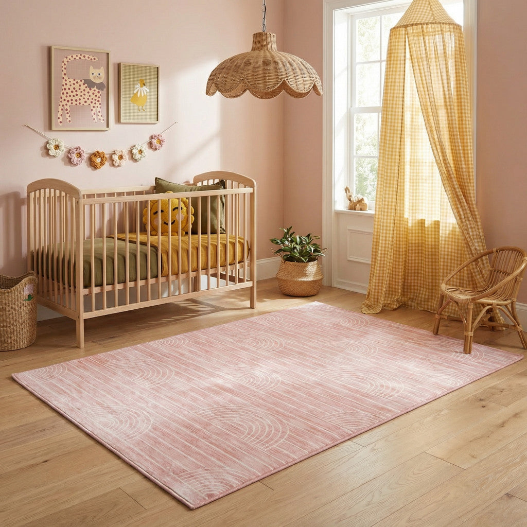 7' X 10' Pink Abstract Area Rug Homeroots Home Decor