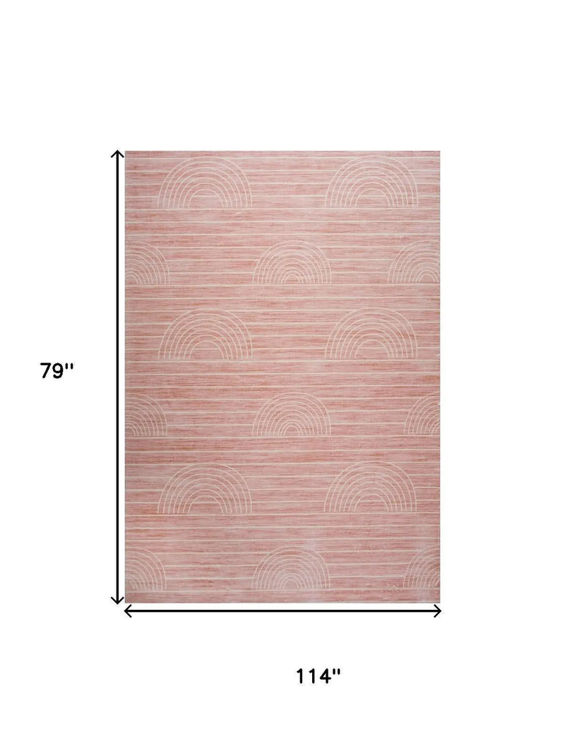7' X 10' Pink Abstract Area Rug Homeroots Home Decor