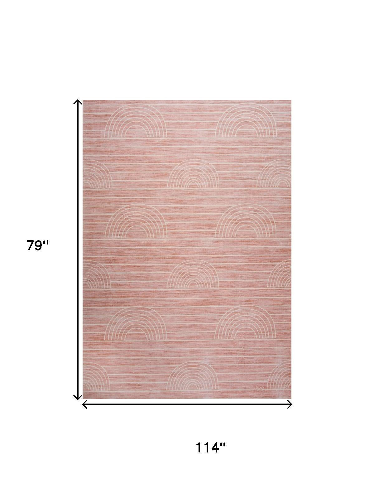 7' X 10' Pink Abstract Area Rug Homeroots Home Decor