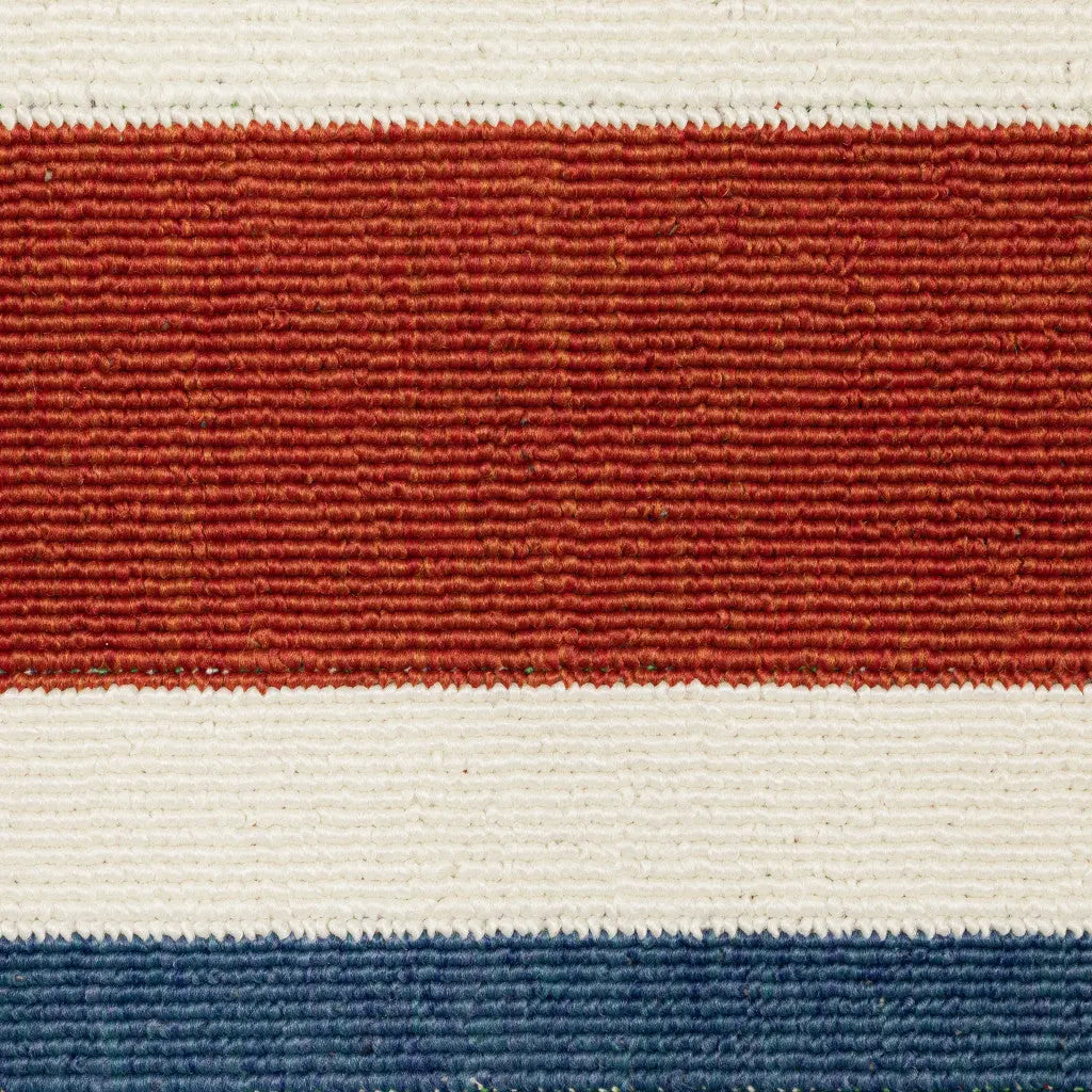 7' X 10' Red and Ivory Geometric Stain Resistant Indoor Outdoor Area Rug Homeroots Outdoor