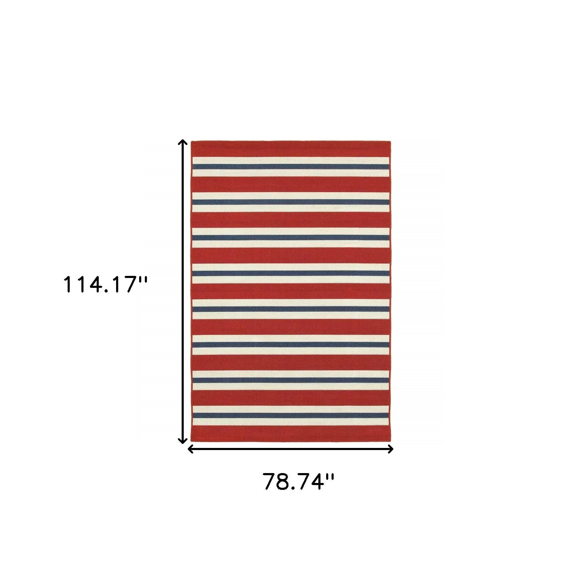 7' X 10' Red and Ivory Geometric Stain Resistant Indoor Outdoor Area Rug Homeroots Outdoor