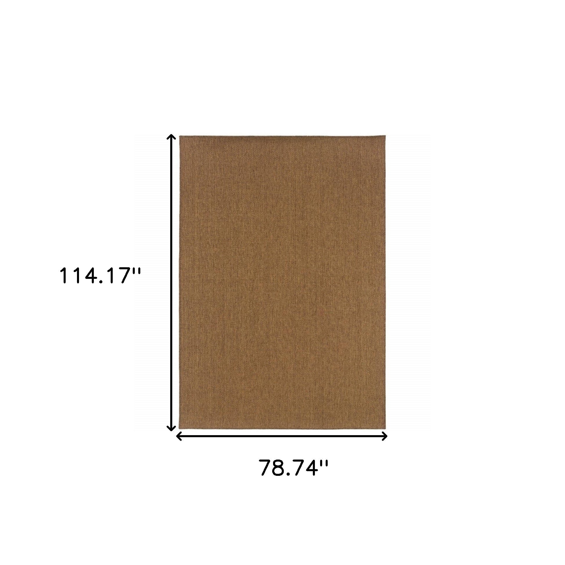 7' X 10' Tan Stain Resistant Indoor Outdoor Area Rug Homeroots Outdoor