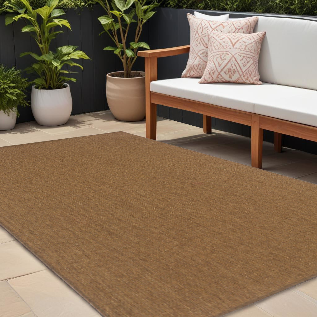 7' X 10' Tan Stain Resistant Indoor Outdoor Area Rug Homeroots Outdoor