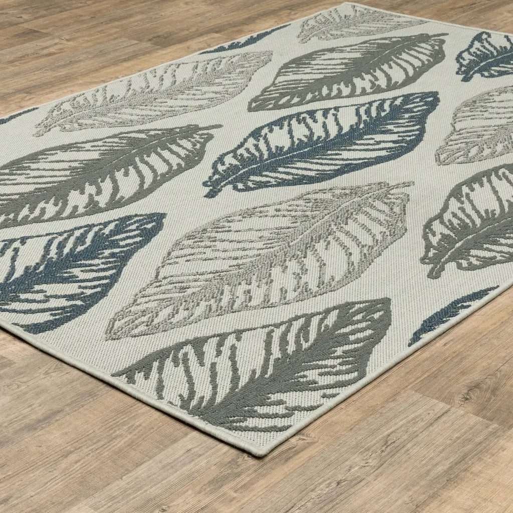 7' X 9' Beige Floral Stain Resistant Indoor Outdoor Area Rug Homeroots Outdoor