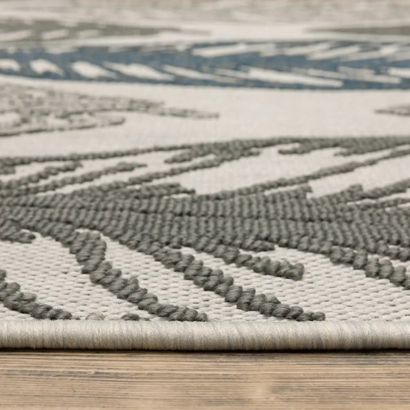 7' X 9' Beige Floral Stain Resistant Indoor Outdoor Area Rug Homeroots Outdoor
