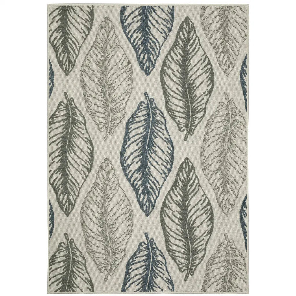 7' X 9' Beige Floral Stain Resistant Indoor Outdoor Area Rug Homeroots Outdoor