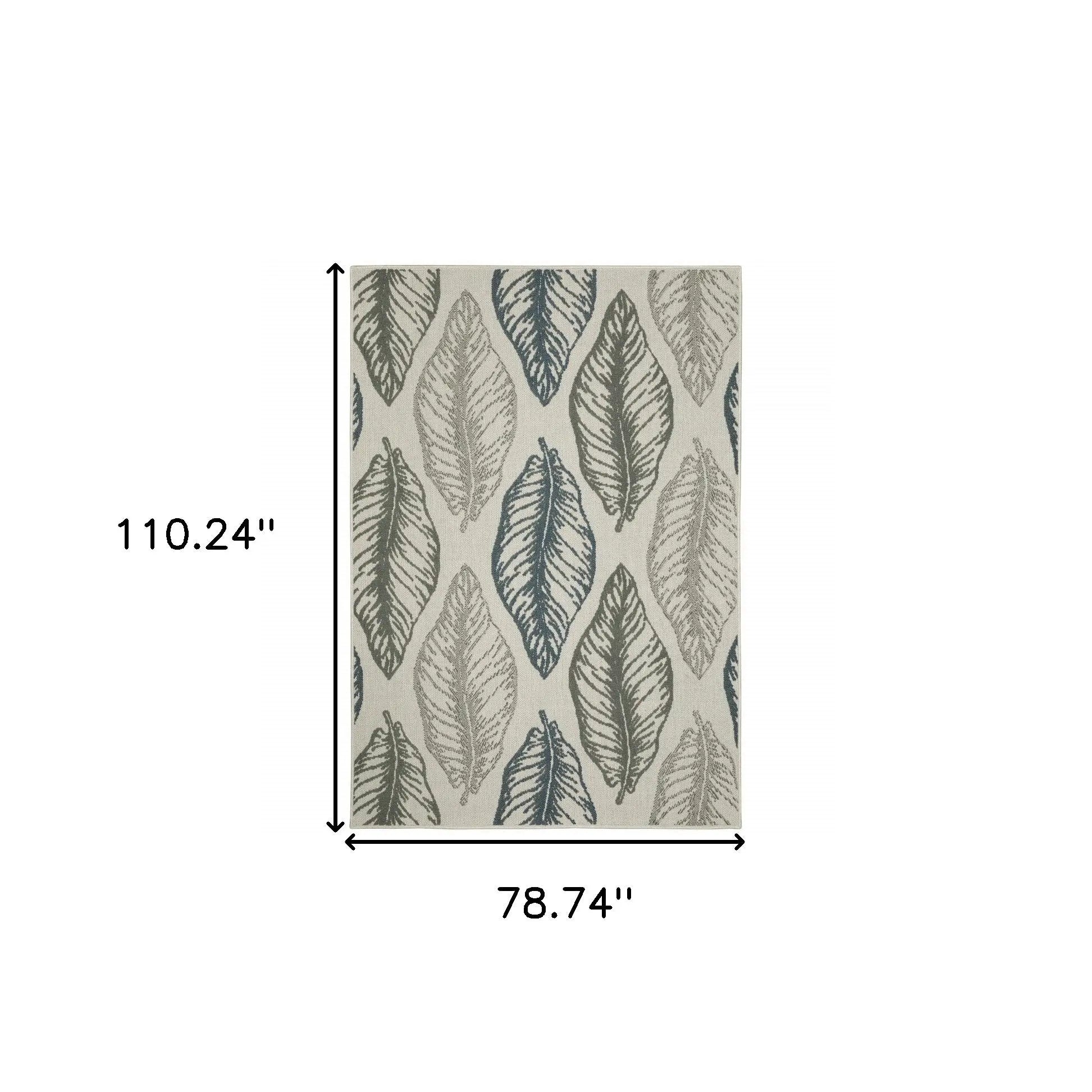 7' X 9' Beige Floral Stain Resistant Indoor Outdoor Area Rug Homeroots Outdoor