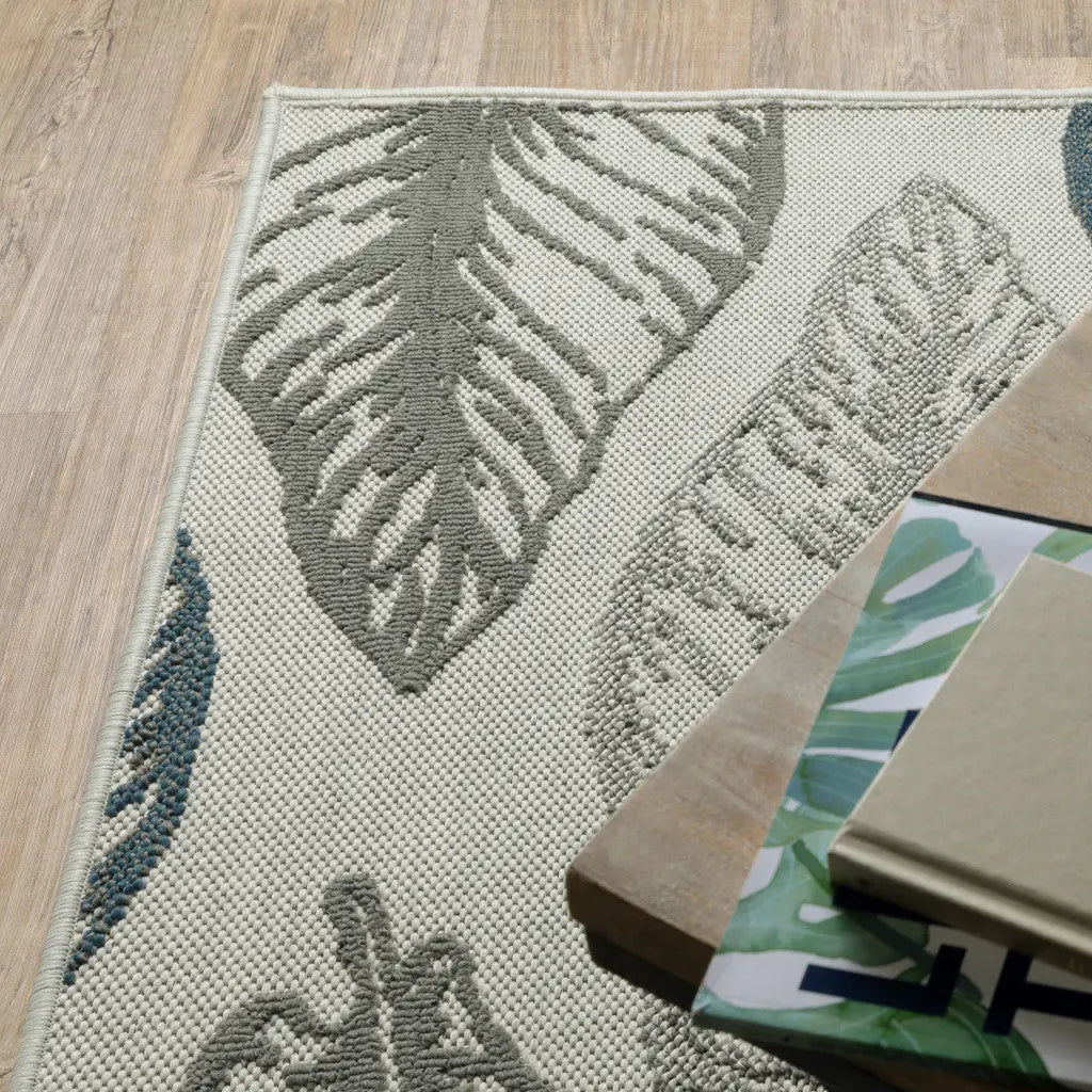 7' X 9' Beige Floral Stain Resistant Indoor Outdoor Area Rug Homeroots Outdoor