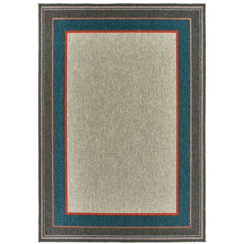 7' X 9' Blue and Gray Stain Resistant Indoor Outdoor Area Rug Homeroots Outdoor