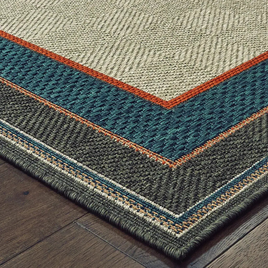7' X 9' Blue and Gray Stain Resistant Indoor Outdoor Area Rug Homeroots Outdoor