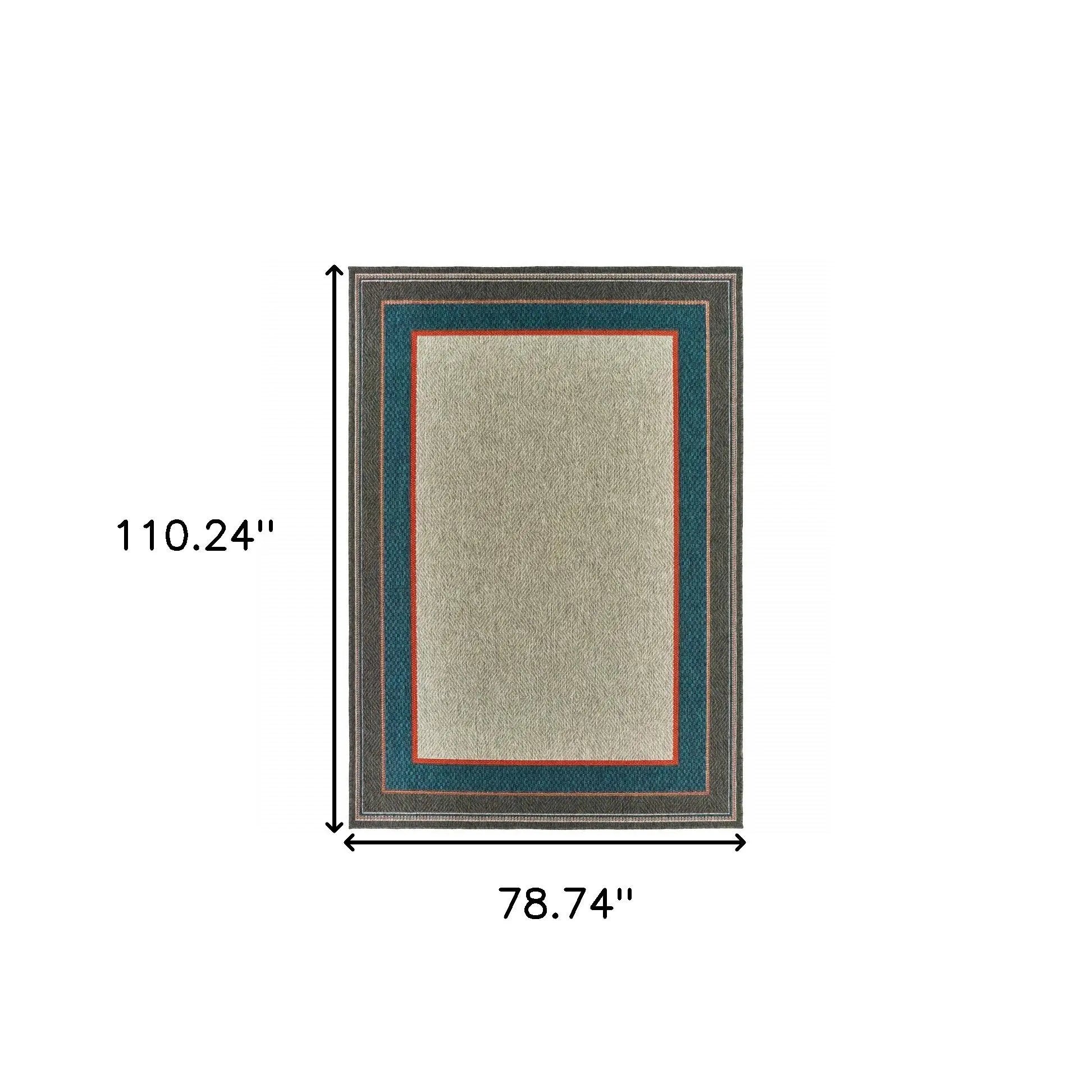 7' X 9' Blue and Gray Stain Resistant Indoor Outdoor Area Rug Homeroots Outdoor