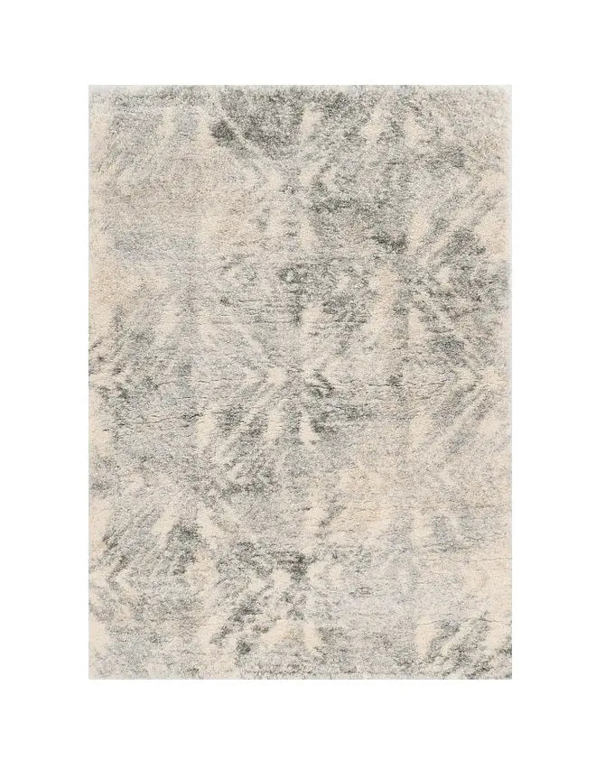 7' X 9' Gray And Ivory Diamond Area Rug Homeroots Home Decor