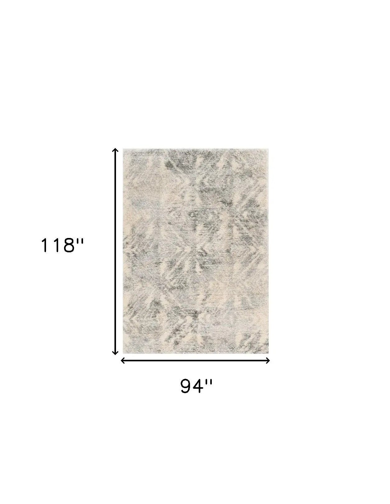 7' X 9' Gray And Ivory Diamond Area Rug Homeroots Home Decor
