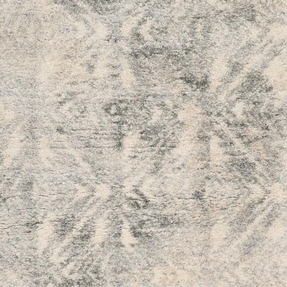7' X 9' Gray And Ivory Diamond Area Rug Homeroots Home Decor