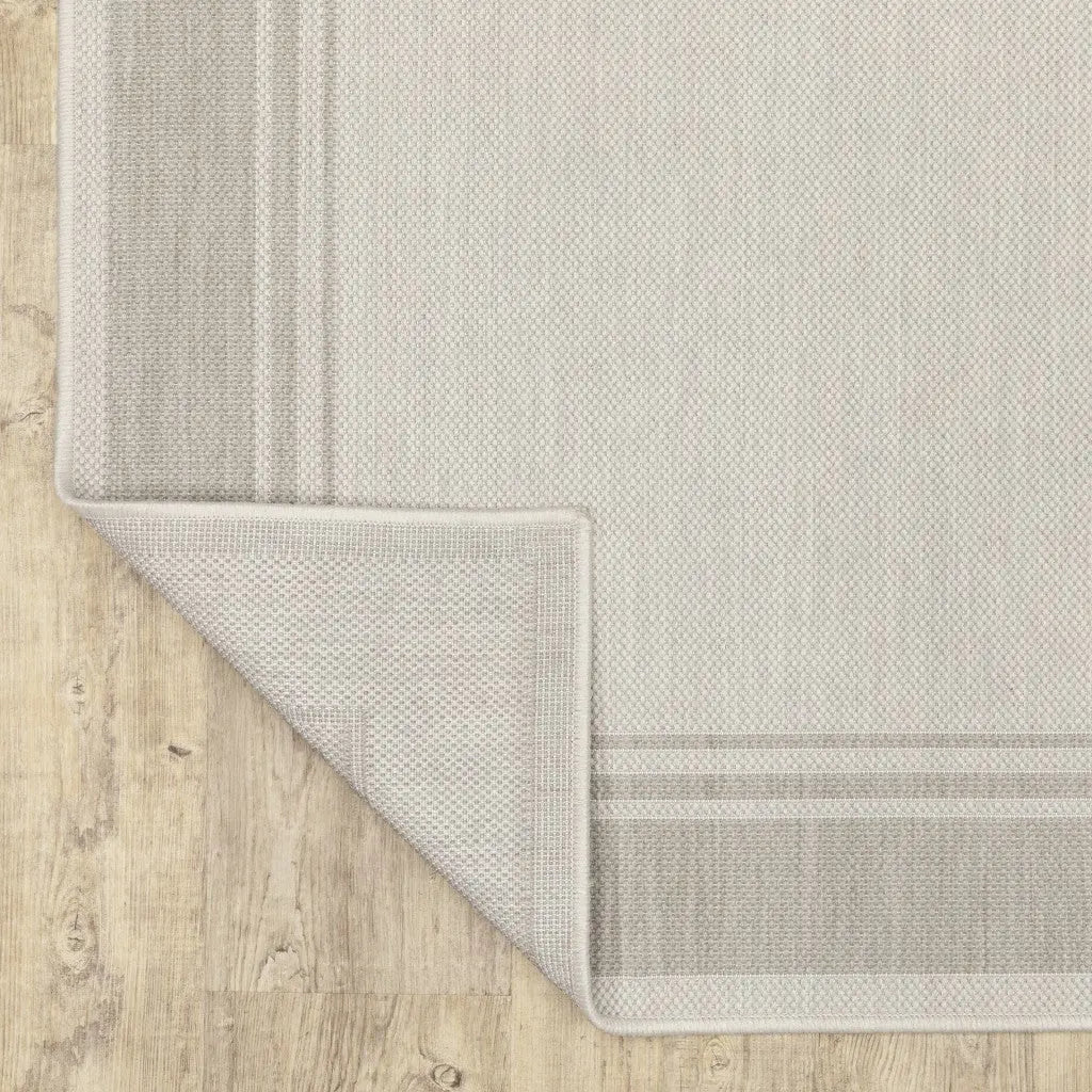 7' X 9' Gray And Ivory Indoor Outdoor Area Rug Homeroots Outdoor