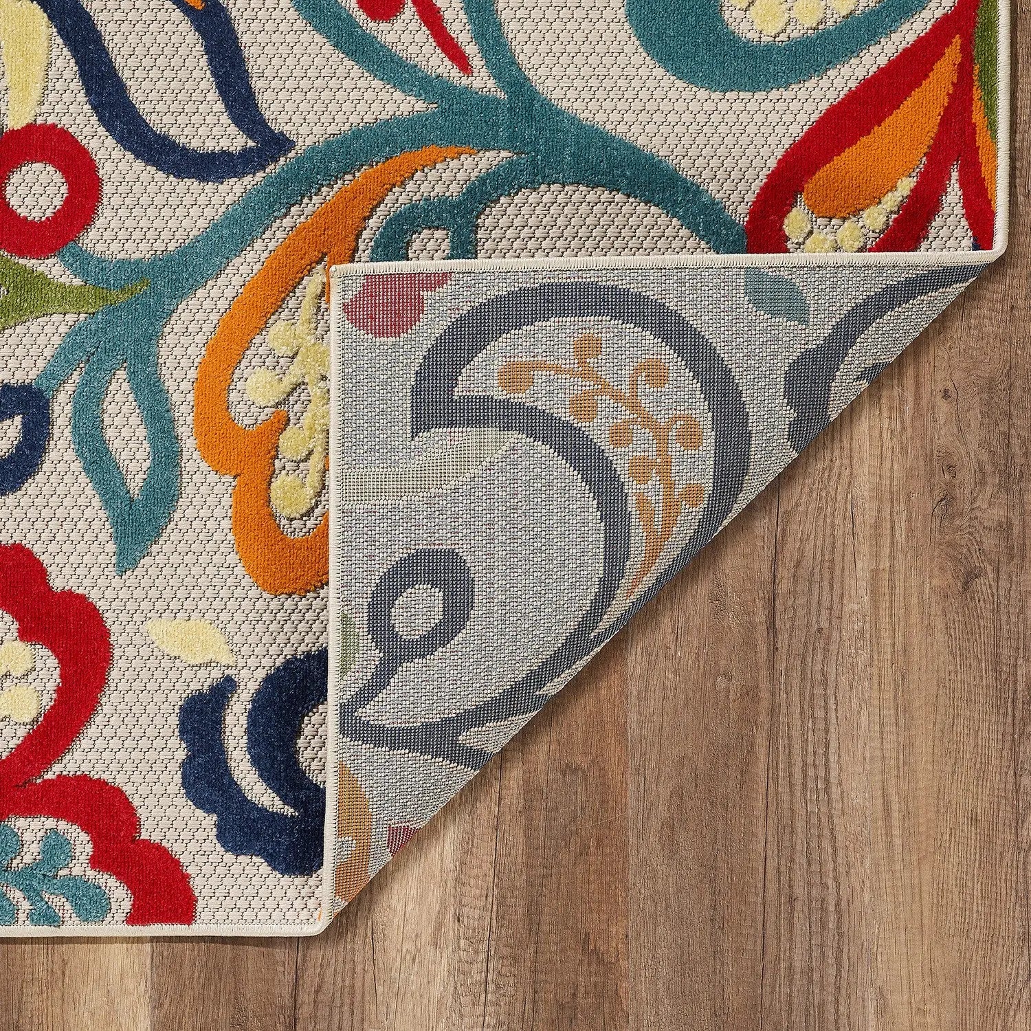 7' X 9' Ivory And Blue Indoor Outdoor Area Rug Homeroots Outdoor