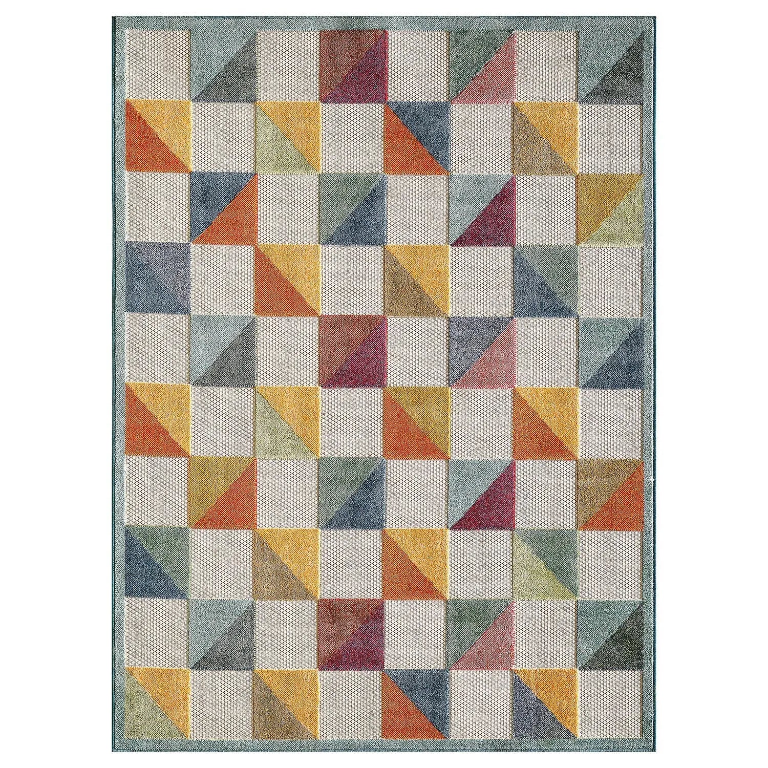 7' X 9' Orange And Ivory Indoor Outdoor Area Rug Homeroots Outdoor