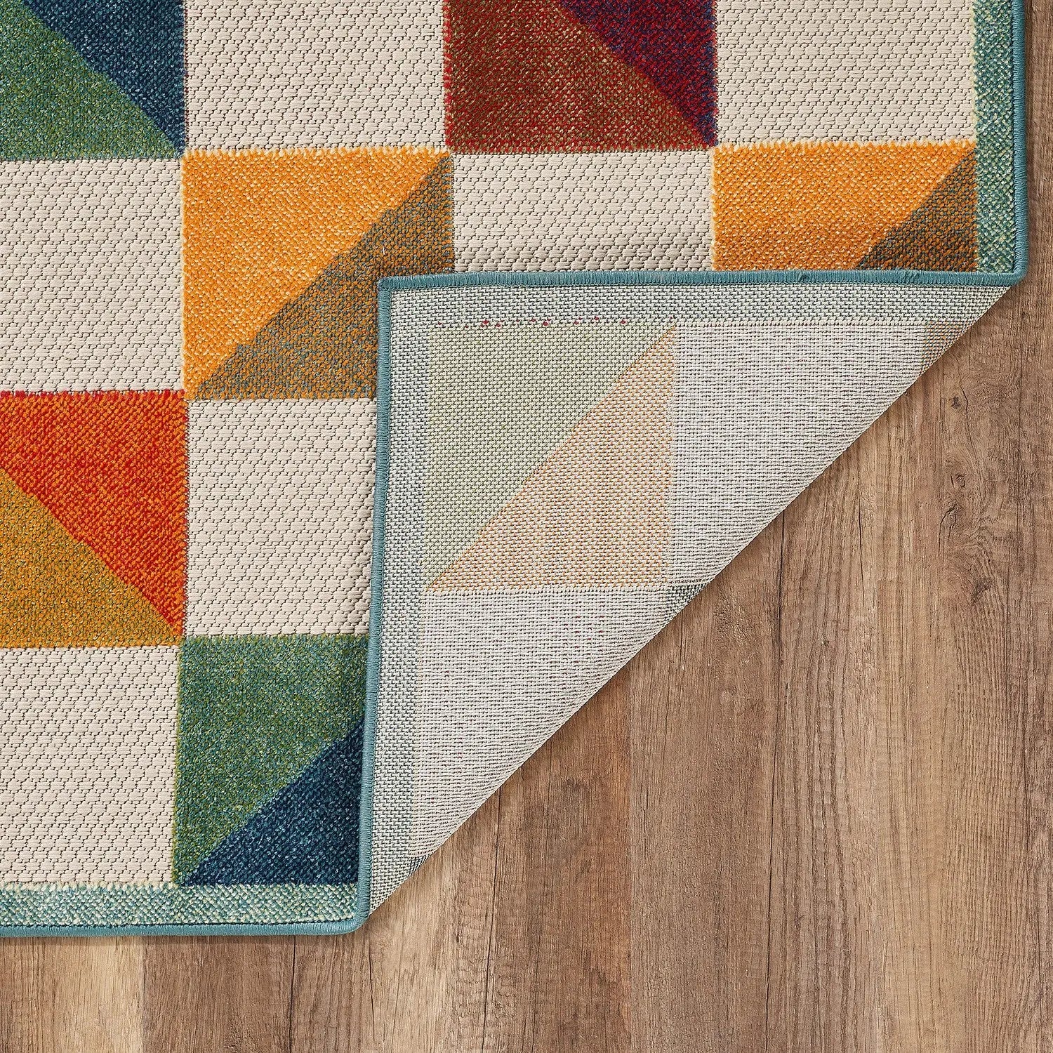 7' X 9' Orange And Ivory Indoor Outdoor Area Rug Homeroots Outdoor