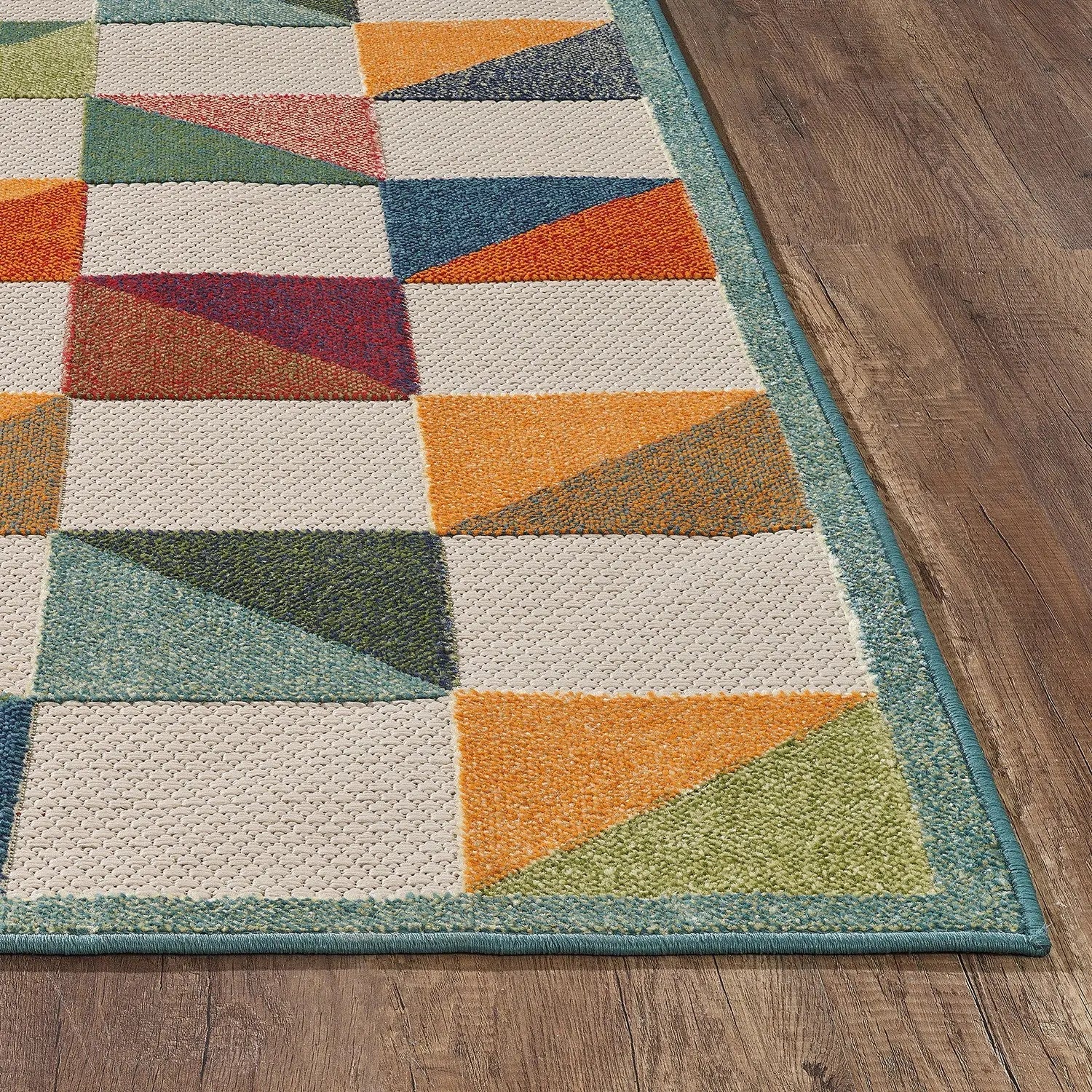 7' X 9' Orange And Ivory Indoor Outdoor Area Rug Homeroots Outdoor
