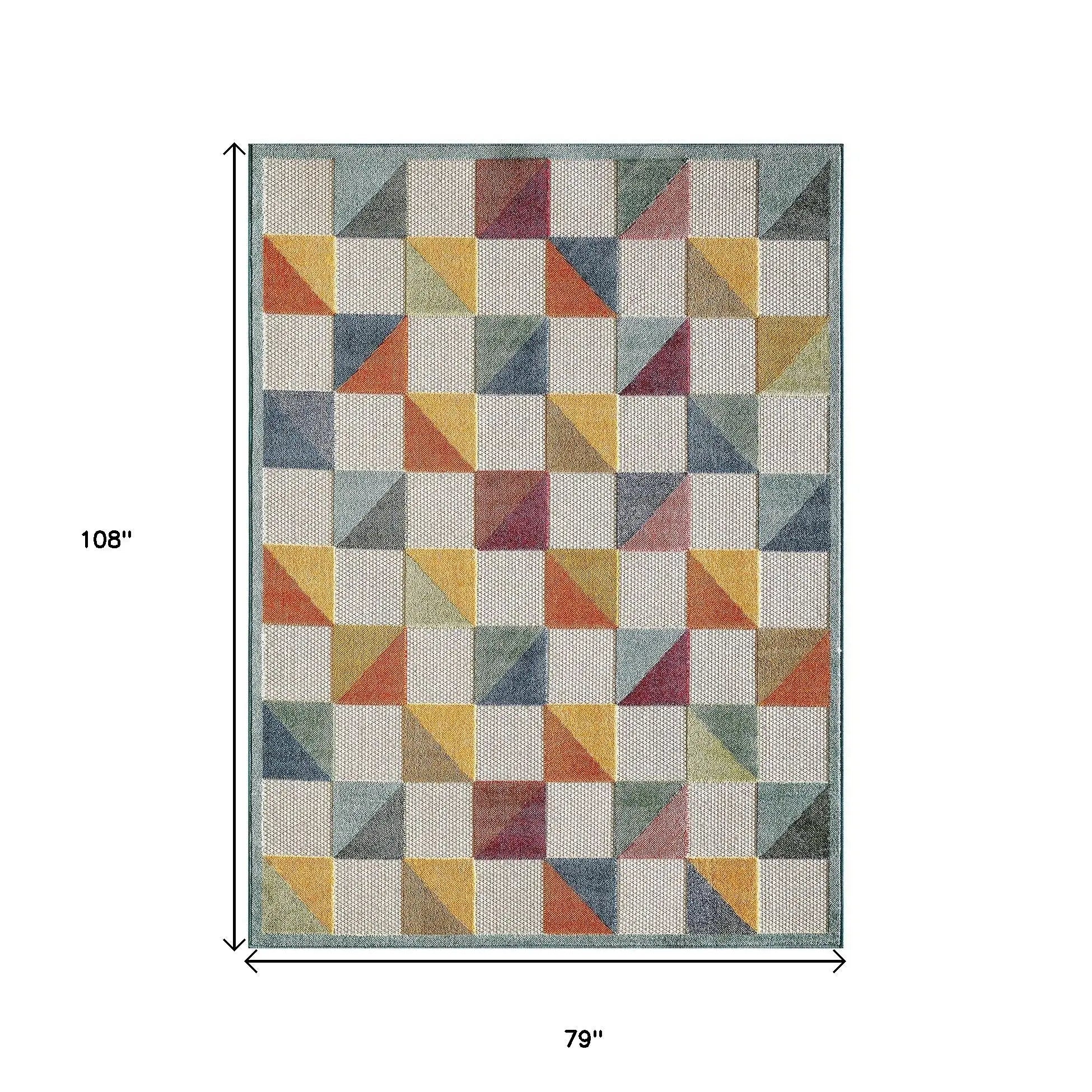 7' X 9' Orange And Ivory Indoor Outdoor Area Rug Homeroots Outdoor