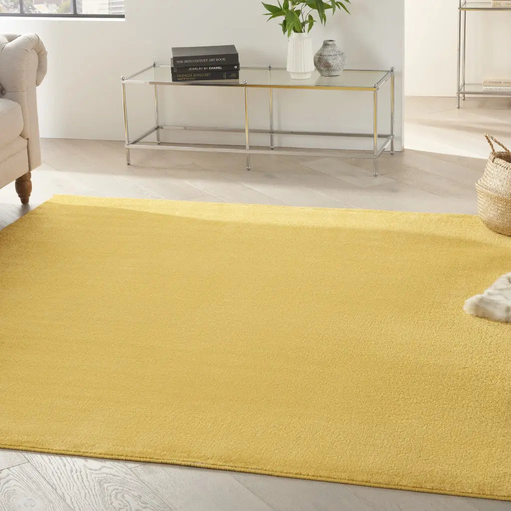 7' Yellow Square Indoor Outdoor Area Rug - GreatEagleInc